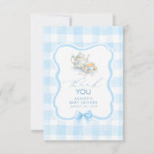 Tee-Thema Blau Gingham Süß Danke (Vorderseite)