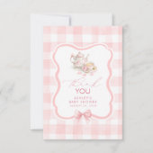 Tee thematische rosa Gingham süße Danke (Vorderseite)