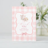Tee thematische rosa Gingham süße Danke (Stehend Vorderseite)