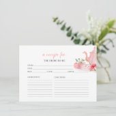 Tee Theme Blumenmuster Brautparty Rezept Karten (Stehend Vorderseite)