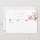 Tee Theme Blumenmuster Brautparty Rezept Karten (Vorderseite)