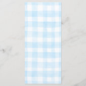 Tee Themen Blaue Gingham-Muster-Speisekarten Menükarte (Rückseite)