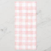 Tee Themen Pink Gingham Muster Menükarten (Rückseite)