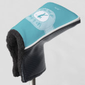 Tee Time Funny Women’s Putter Cover Monogram Teal Golf Headcover (3/4 Vorderseite)
