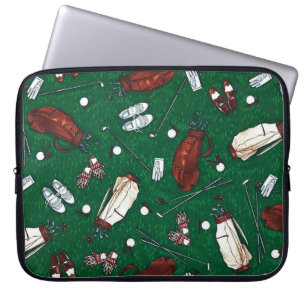 Tee Time Golf Pattern Laptop Sleeve