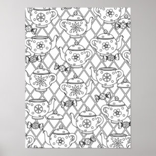 Tee-Topf-Gekritzel 2 Poster