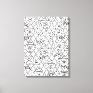 Tee-Topf-Gekritzel 6 Leinwanddruck