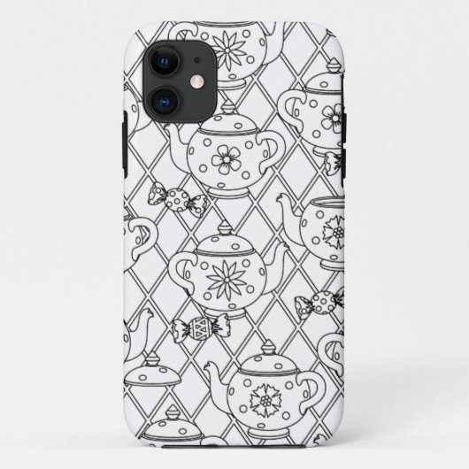 Tee-Topf-Gekritzel Case-Mate iPhone Hülle (Rückseite)