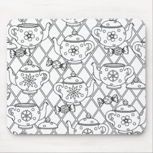 Tee-Topf-Gekritzel Mousepad