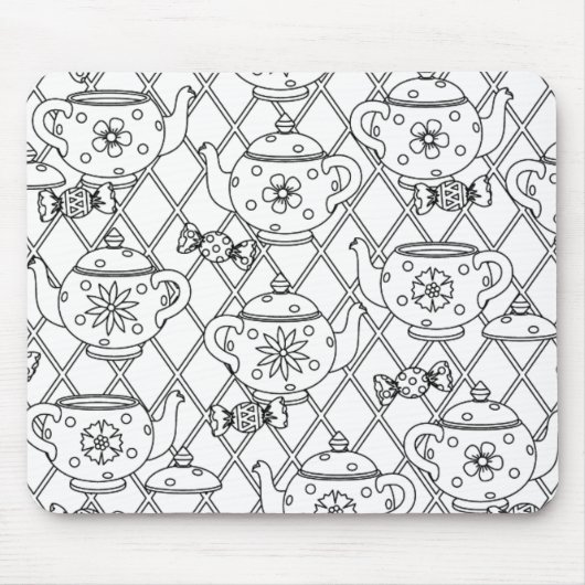 Tee-Topf-Gekritzel Mousepad (Vorne)