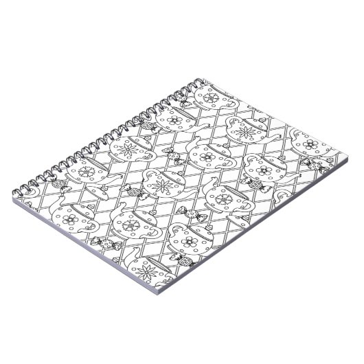 Tee-Topf-Gekritzel Notizblock (Linke Seite)