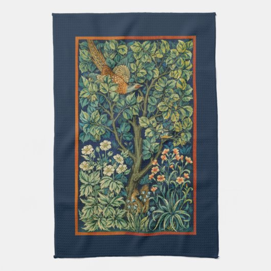 TEE-TOWEL: WILLIAM MORRIS : DER PHEASANT GESCHIRRTUCH (Vertikal)