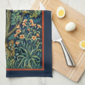 TEE-TOWEL: WILLIAM MORRIS : DER PHEASANT GESCHIRRTUCH (Viertel Falte)