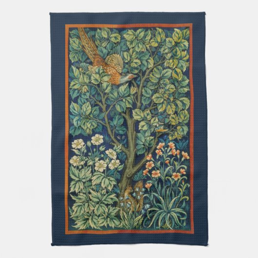 TEE-TOWEL: WILLIAM MORRIS : DER PHEASANT GESCHIRRTUCH (Vertikal)