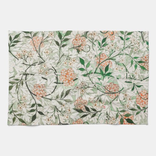 TEE-TOWEL: WILLIAM MORRIS: GREEN JASMINE GESCHIRRTUCH (Horizontal)