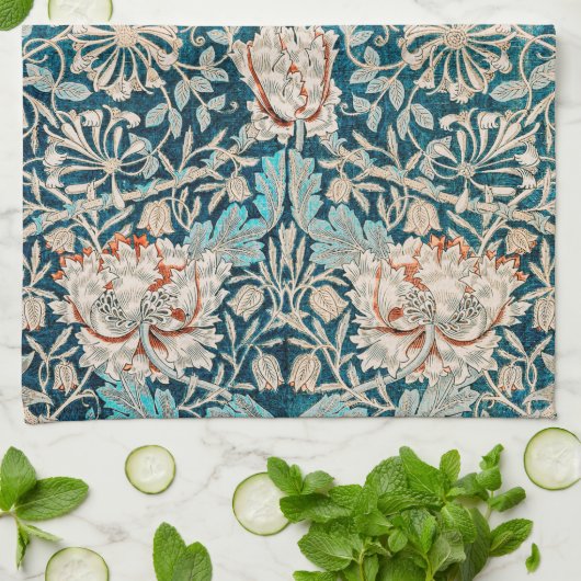 TEE-TOWEL: WILLIAM MORRIS: HONEYSUCKLE GESCHIRRTUCH (Gefaltet)