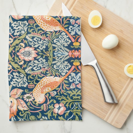 TEE-TOWEL: WILLIAM MORRIS :STRAWBERRY THIEVY GESCHIRRTUCH (Viertel Falte)