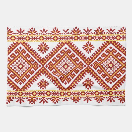 Tee-Tuch-Baumwollukrainischer Stickerei-Druck Geschirrtuch (Horizontal)