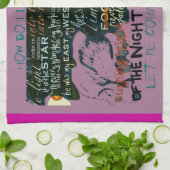 Tee-Tuch-zitiert lila Liebe-Poesie Shakespeare Geschirrtuch (Gefaltet)