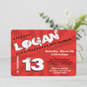 Tee/Tween Graffiti Wall Birthday Boy Party Einladung (Stehend Vorderseite)