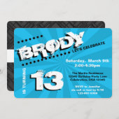 Tee/Tween Graffiti Wall Birthday Boy Party Einladung (Vorne/Hinten)