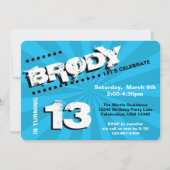 Tee/Tween Graffiti Wall Birthday Boy Party Einladung (Vorderseite)