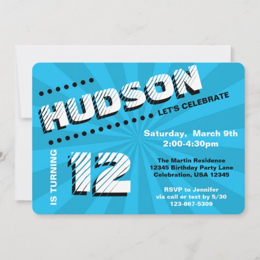 Tee/Tween Graffiti Wall Birthday Boy Party Einladung (Vorderseite)