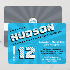 Tee/Tween Graffiti Wall Birthday Boy Party Einladung