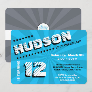 Tee/Tween Graffiti Wall Birthday Boy Party Einladung