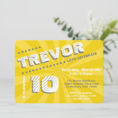 Tee/Tween Graffiti Wall Birthday Boy Party Einladung (Stehend Vorderseite)