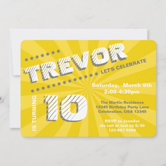 Tee/Tween Graffiti Wall Birthday Boy Party Einladung (Vorderseite)