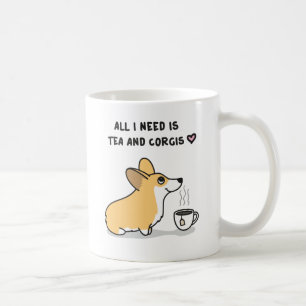 Tee u. Corgis [rotes Weiß] Kaffeetasse