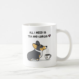 Tee u. Corgis [schwarzköpfige Tri] Kaffeetasse