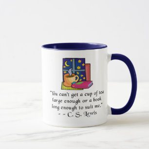 Tee u. Zitat-Wecker-Tasse der Buch-w, 6 Farben, 2 Tasse