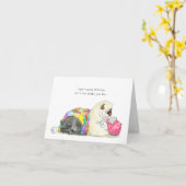 Tee- und Beileid-Mops Karte (Gelbe Blume)