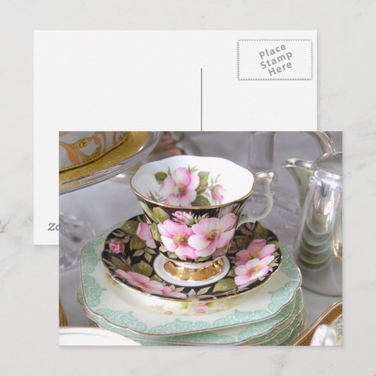 Tee und Beileid Postkarte (Vorne/Hinten)