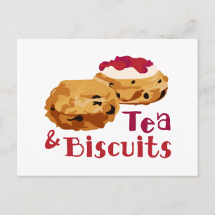 Tee und Biscuits Postkarte