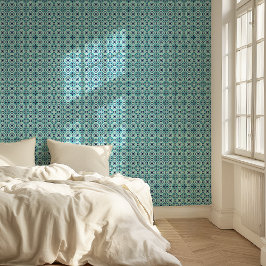 Tee und blaue Mosaikfliesen inspiriert Tapete