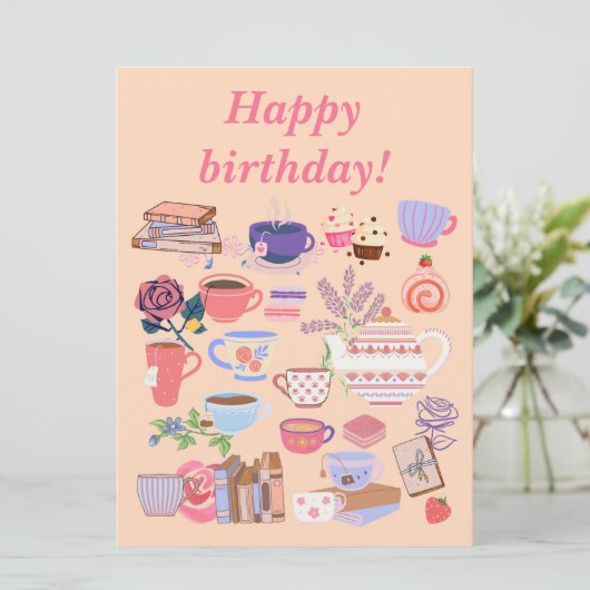 Tee und Bücher (Stehend Vorderseite)