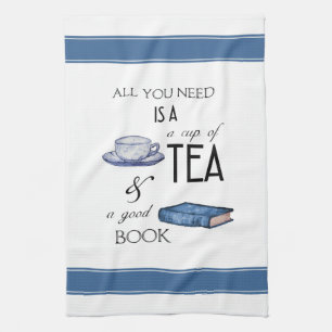 Tee und Bücher Cozy Reading Küchenhandtuch Geschirrtuch