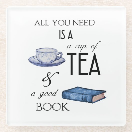 Tee und Bücher Cozy Reading Untersetzer (Vorderseite)