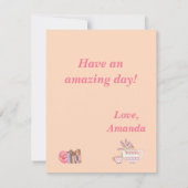 Tee und Bücher Geburtskarte (Rückseite)