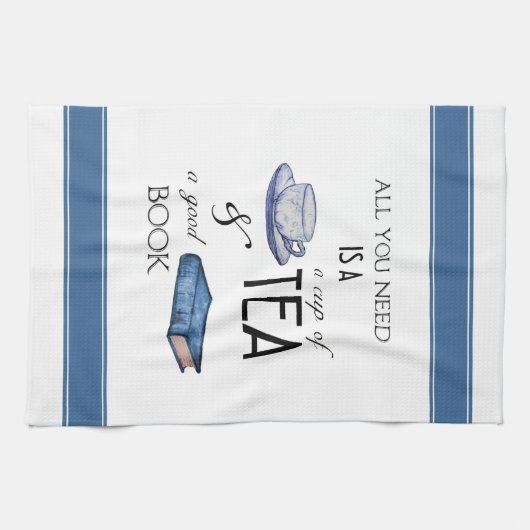 Tee und Bücher gemütlich Reading Kitchenette Handt Geschirrtuch (Horizontal)