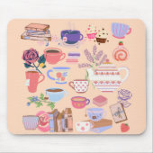 Tee und Bücher Mousepad (Vorne)