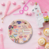 Tee und Bücher Pappteller (Party)