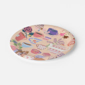 Tee und Bücher Pappteller (Schrägansicht)