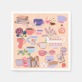 Tee und Bücher Serviette (Vorderseite)