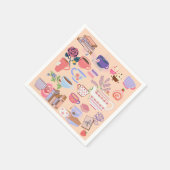 Tee und Bücher Serviette (Ecke)