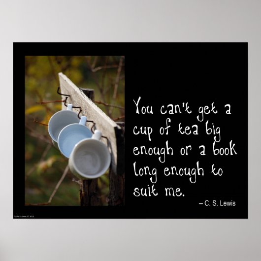 Tee und Bücherposter Poster (Vorne)