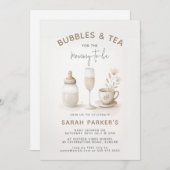 Tee- und Champagnerdusche Einladung (Vorne/Hinten)